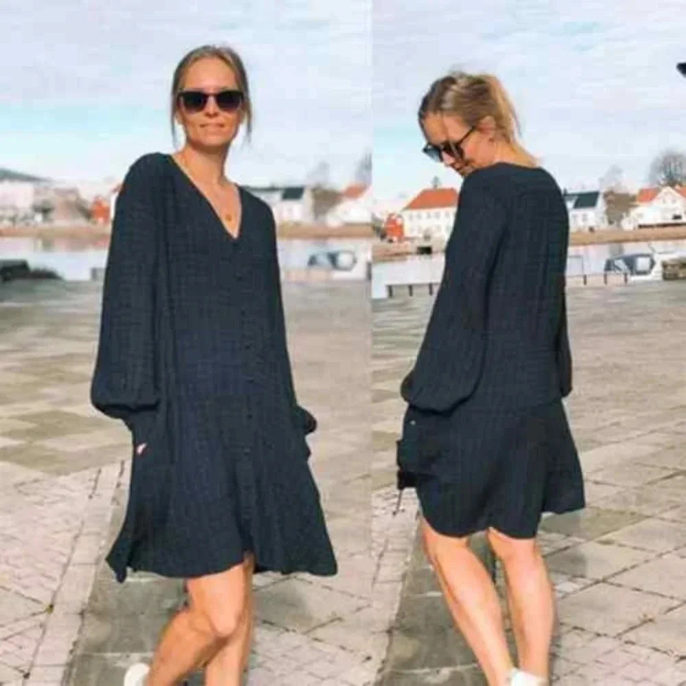 Samsoe Samsoe Jetta Long Sleeve Short Dress in Sky Captain - NWOT - Size Small